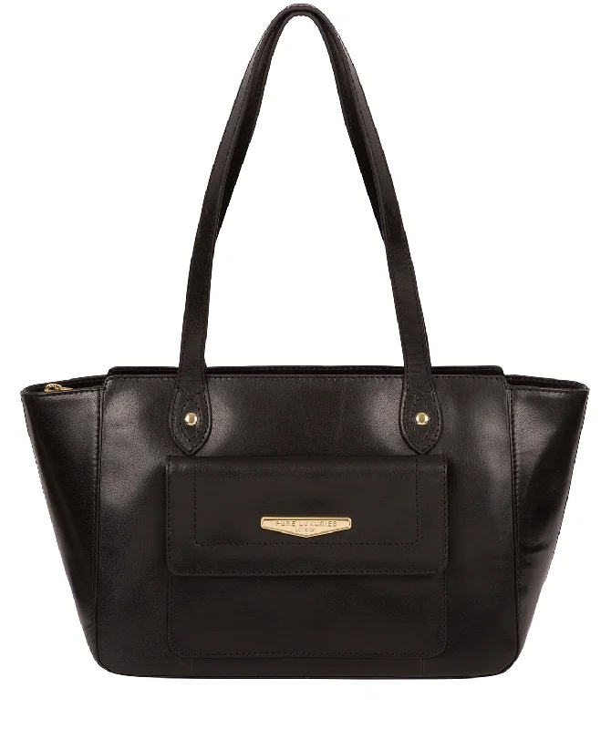 'Marian' Black Vegetable-Tanned Leather Handbag Chic Bags, Shop Now & Save