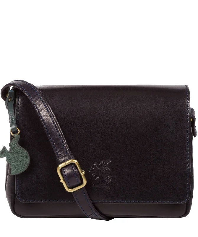 'Marta' Navy Leather Cross Body Bag Premium Handbags At Exclusive Prices
