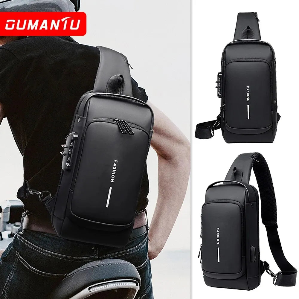 OUMANTU Men's Multifunction Anti-theft USB Shoulder Bag Crossbody Cross Body Travel Sling Chest Bags Pack Messenger Pack For Male Stylish And Durable Handbags At Great Value OUMANTU Men's Multifunction Anti-theft USB Shoulder Bag Crossbody Cross Body Travel Sling Chest Bags Pack Messenger Pack For Male Stylish And Durable Handbags At Great Value