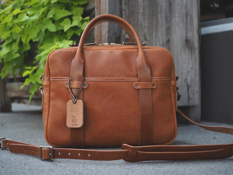 Milled Bourbon/Harness Leather Briefcase