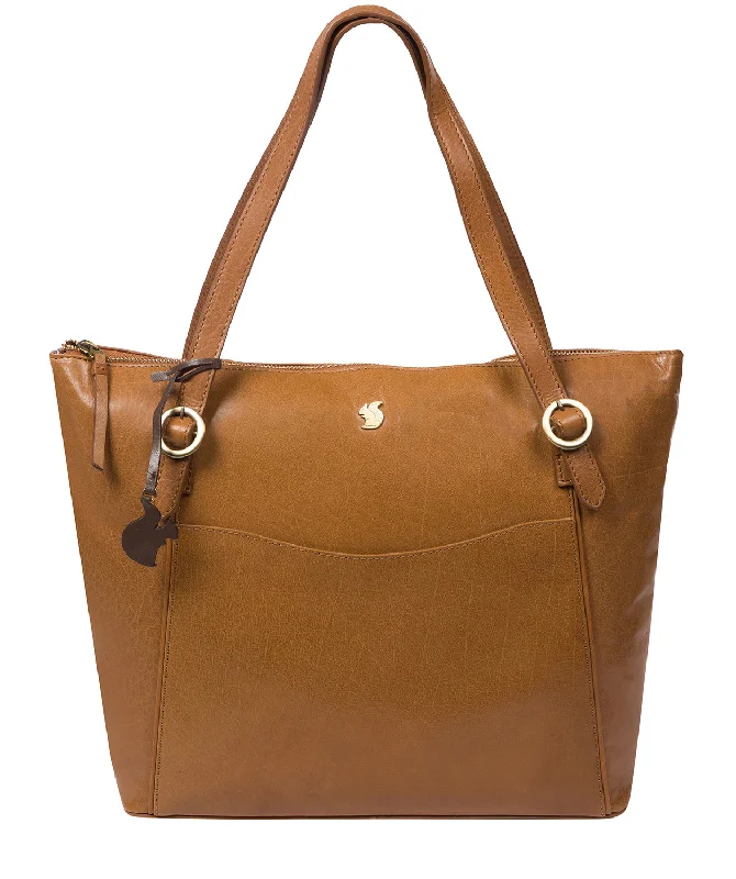 'Mondo' Dark Tan Leather Tote Bag Everyday Elegance At Special Prices