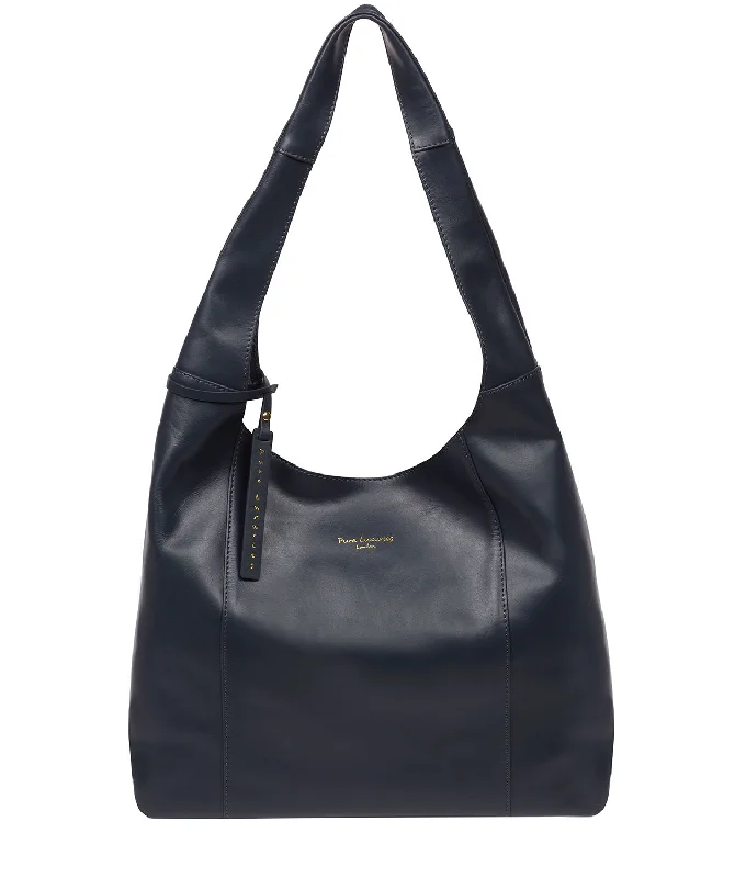 'Nina' Navy Leather Shoulder Bag Handbag Deals You'll Love
