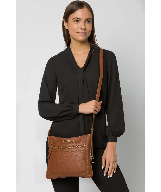 'Lewes' Tan Leather Cross Body Bag