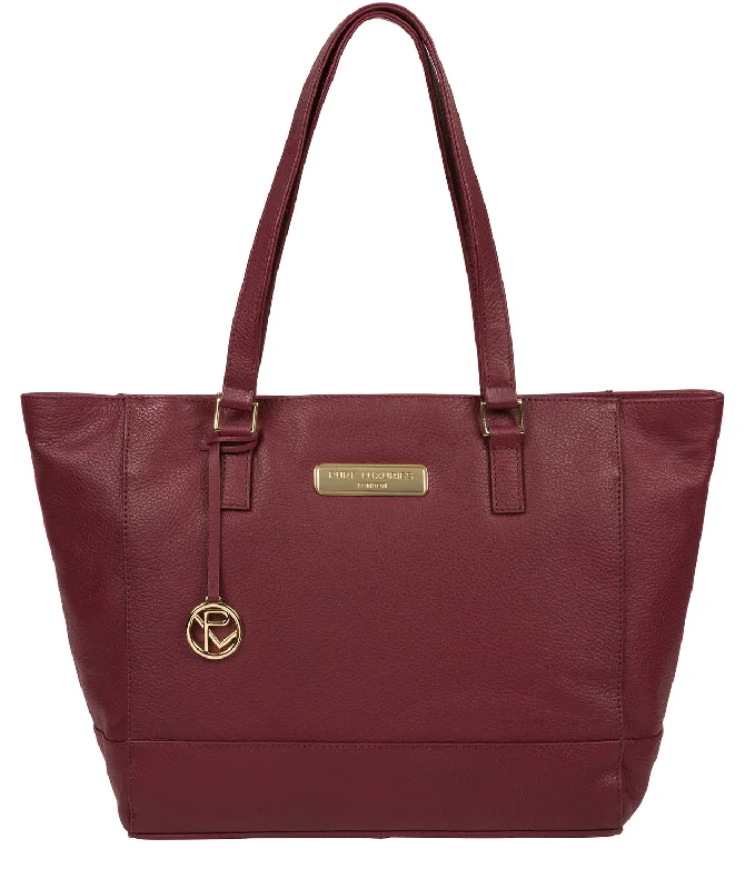 'Sophie' Pomegranate Leather Tote Bag