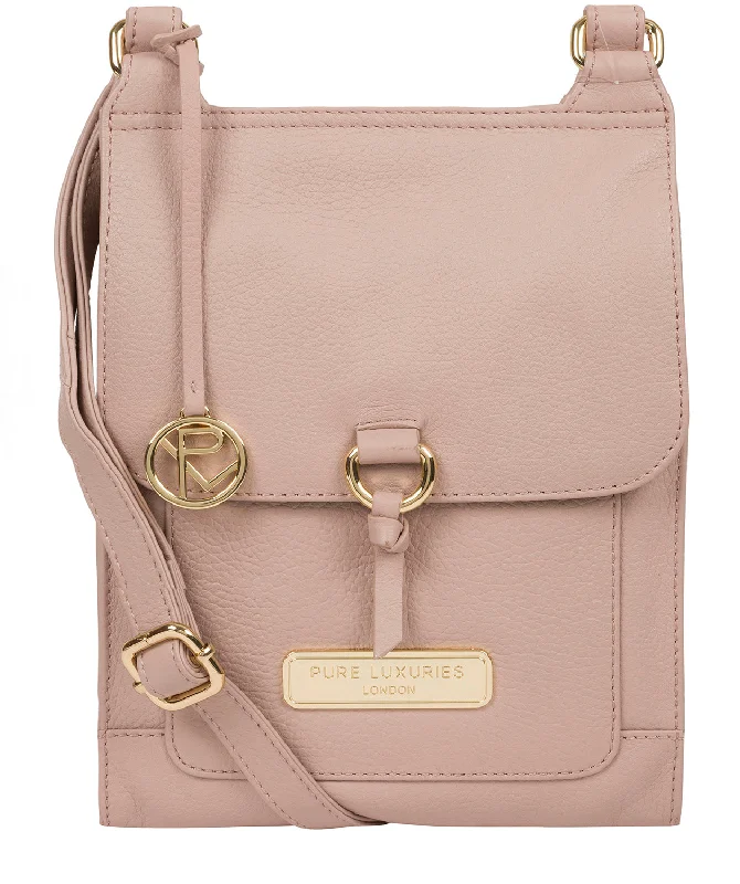 'Naomi' Blush Pink Leather Cross Body Bag