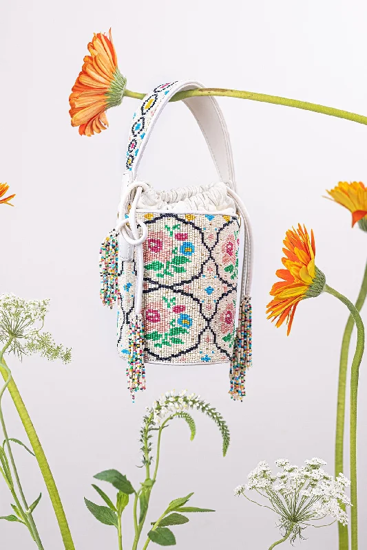 Poppy Beaded Bucket Bag