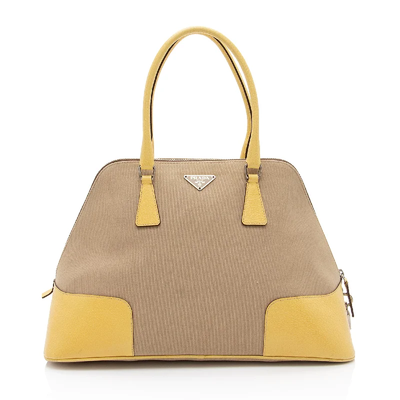 Prada Canvas Canapa Satchel (SHF-oyjPgg) Designer Bags, Low Prices