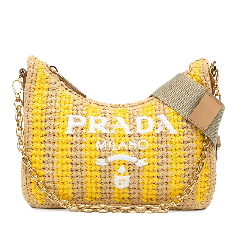Prada Raffia Effect Crochet Striped Re-Edition 2005 Satchel (SHG-zcvoZT) Carry Elegance For Less – Best Bag Deals Here