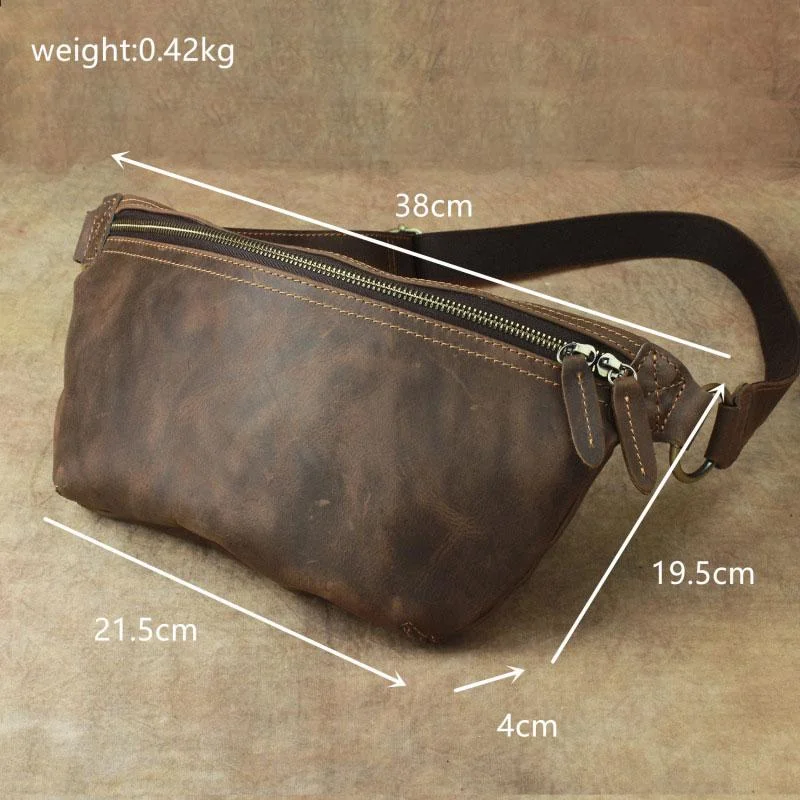 Cool LEATHER MENS FANNY PACK FOR MEN BUMBAG Vintage WAIST BAG for Men