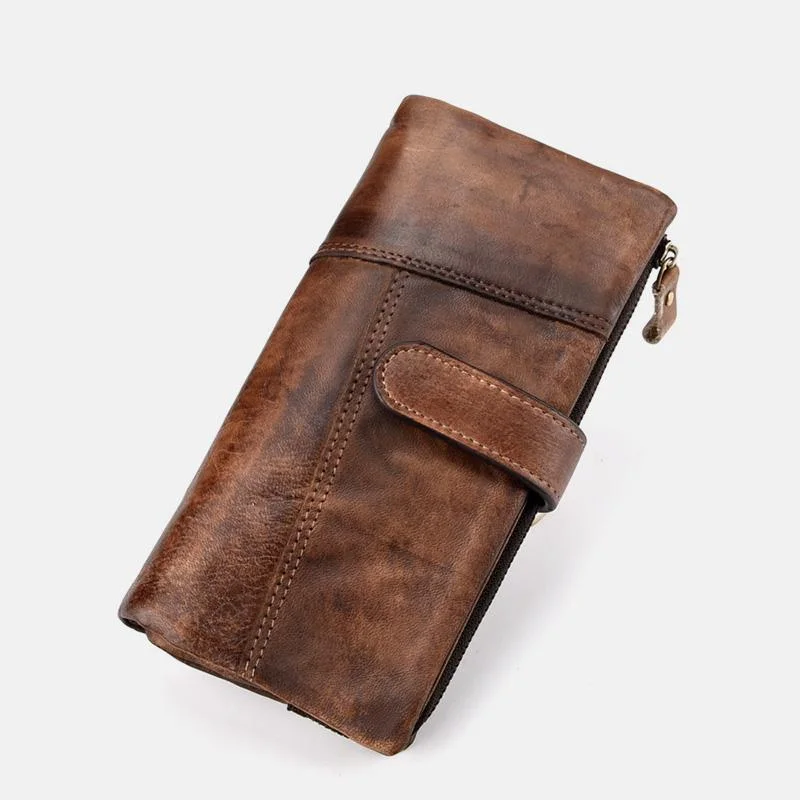 RFID Genuine Leather Long Wallet Purse