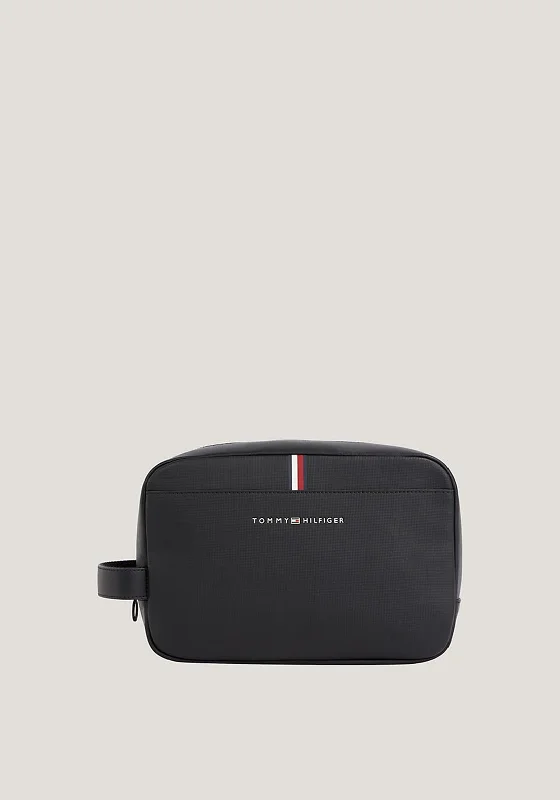 Tommy Hilfiger Men’s Essential Pique Washbag, Black