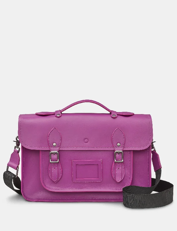 Belforte 14" Purple Leather Satchel