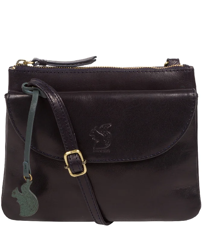 'Tillie' Navy Leather Cross Body Bag Timeless Bags, Flash Sale