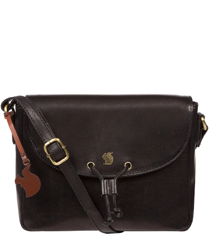 'Ula' Black Leather Cross Body Bag Fashion Bags, Limited Offer
