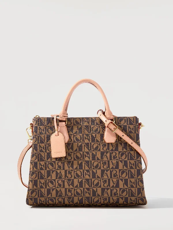 Veronica Monogram Structured Satchel