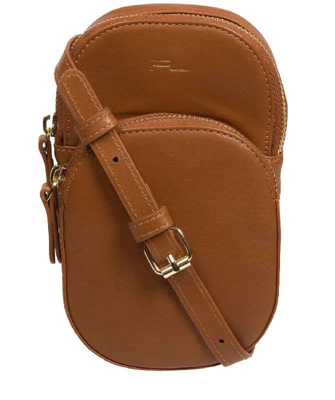 'Violet' Oak Nappa Leather Cross Body Phone Bag