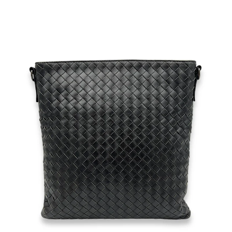 Woven Messenger bag in Intrecciato leather, Gunmetal Hardware Luxury Bags, Budget Prices Woven Messenger bag in Intrecciato leather, Gunmetal Hardware Luxury Bags, Budget Prices