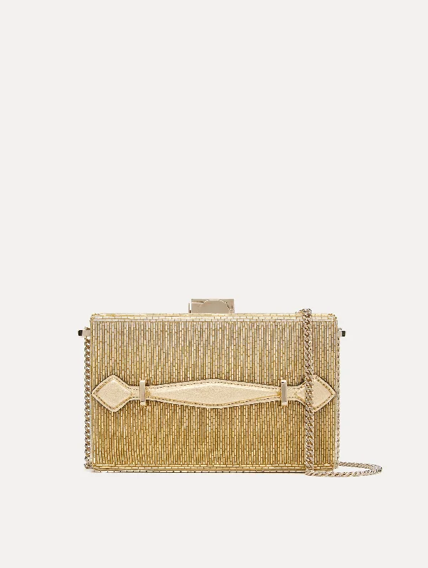 Bugle Bead Embroidered Alibi Minaudiere Fashion-Forward Bags At Exclusive Promotional Prices Bugle Bead Embroidered Alibi Minaudiere Fashion-Forward Bags At Exclusive Promotional Prices