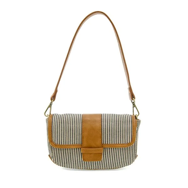 Inspired Bags For Affordable Luxury Carmen Pinstripe Canvas Baguette Crossbody  - L8208-04  -  Women DEMIM Modern Handbags With Stylish Discounts