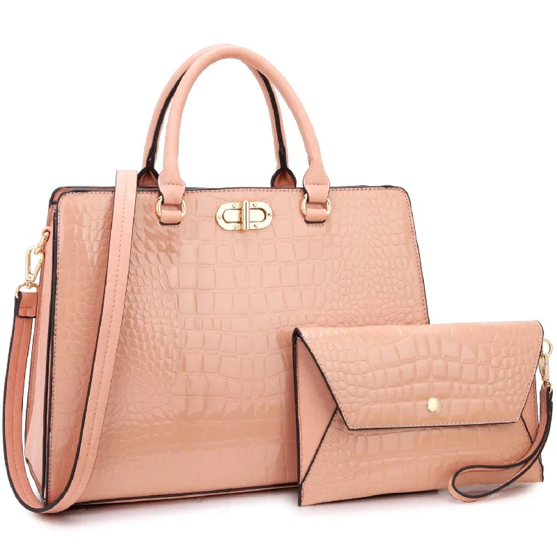 Bags With Seasonal Sales Fashion Pattern Embossed Handbag with Matching Wristlet l Dasein Flash Sale On Handbags Bags With Seasonal Sales Fashion Pattern Embossed Handbag with Matching Wristlet l Dasein Flash Sale On Handbags