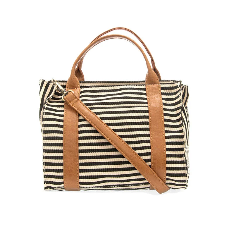 Fall Sale, Prices Drop Gwen Striped Canvas Tote - L8169-04 - Women's Black & WHITE Grab Your Favorite Handbags For Less Fall Sale, Prices Drop Gwen Striped Canvas Tote - L8169-04 - Women's Black & WHITE Grab Your Favorite Handbags For Less