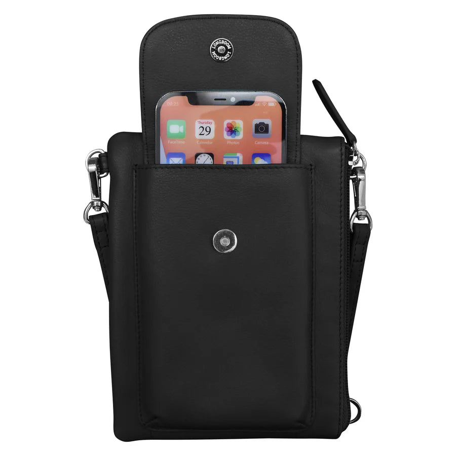 Fashion Forward Femininity Handbag Cell Phone Black Leather RFID Blocking 6040 Timeless Handbags At Reduced Prices Fashion Forward Femininity Handbag Cell Phone Black Leather RFID Blocking 6040 Timeless Handbags At Reduced Prices
