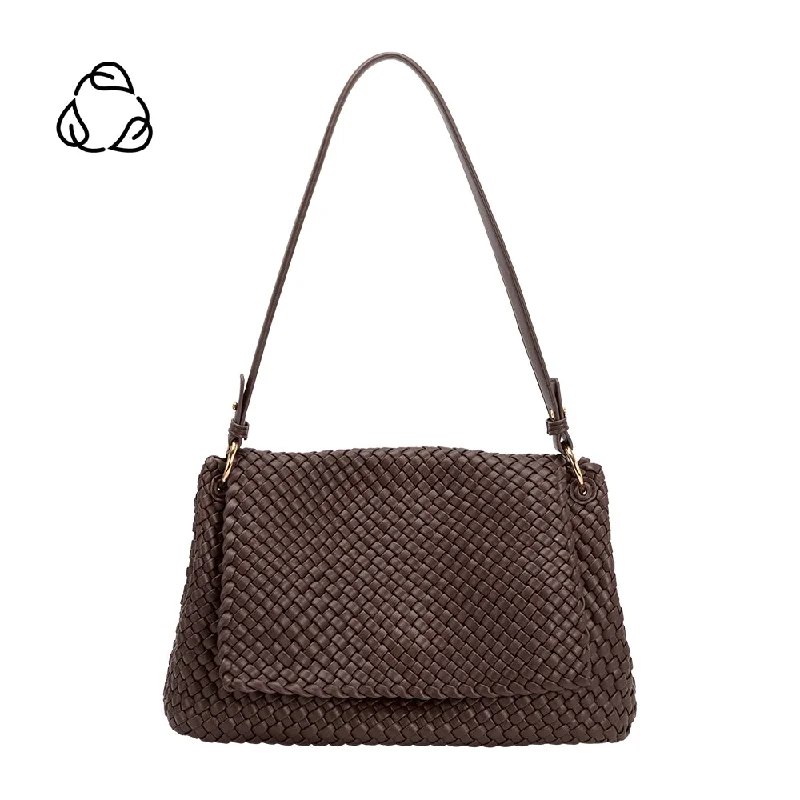 Evening Elegance Natalia Espresso Woven Recycled Vegan Shoulder Bag Designer Bags, Low Prices Evening Elegance Natalia Espresso Woven Recycled Vegan Shoulder Bag Designer Bags, Low Prices