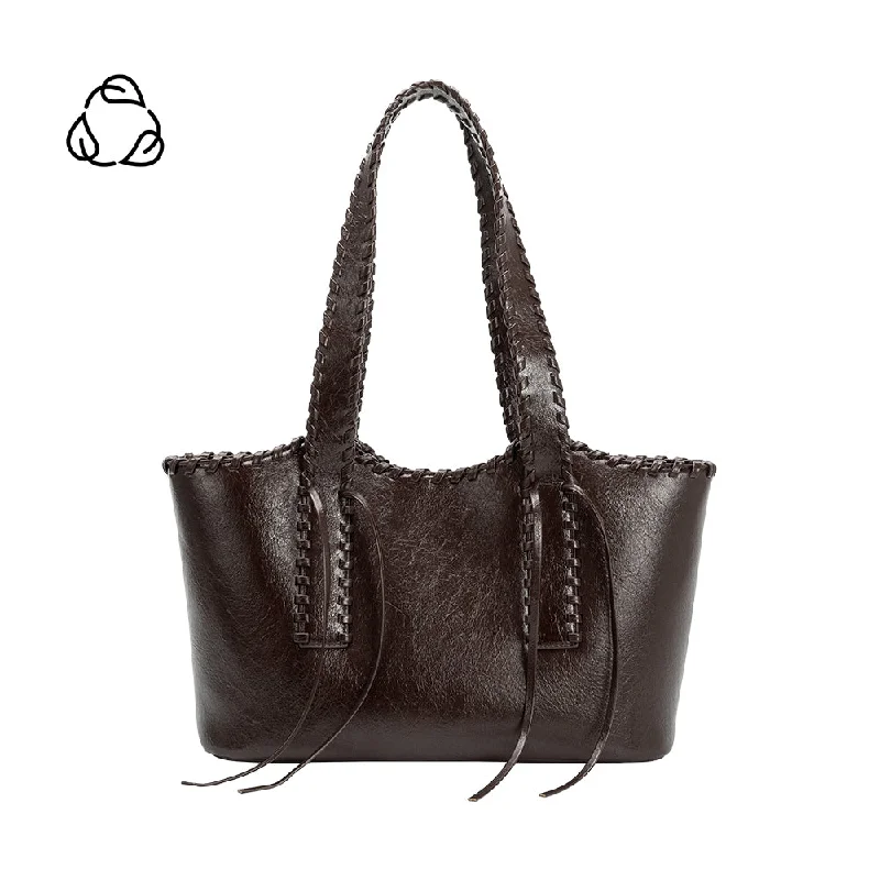 Phoebe Espresso Recycled Vegan Shoulder Bag Luxury Handbags At Budget-Friendly Rates