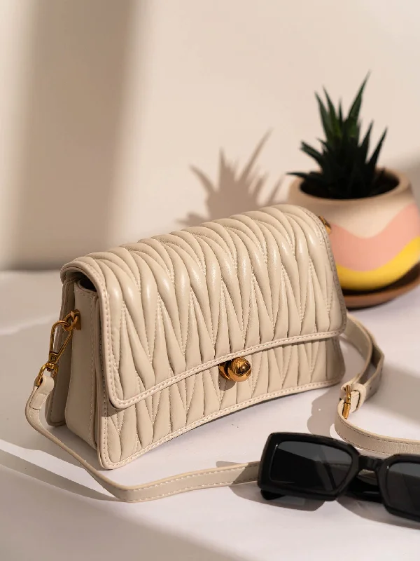 Vintage Style Deals Women Beige Quilted Structured Sling Bag Shoulder Bags, Best Deals Today Vintage Style Deals Women Beige Quilted Structured Sling Bag Shoulder Bags, Best Deals Today