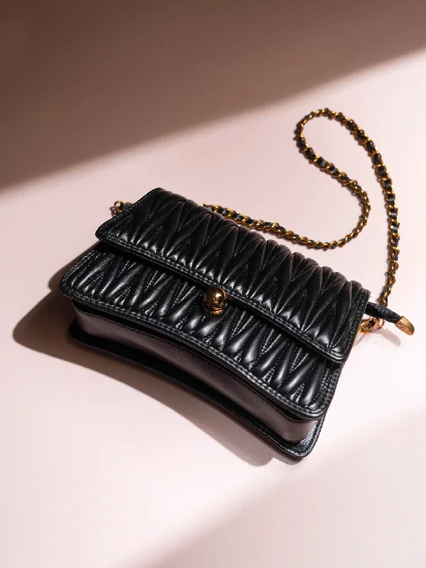 Modern Fashion Sale Women Black Quilted Structured Sling Bag Stylish Handbags At Unbeatable Discounts Modern Fashion Sale Women Black Quilted Structured Sling Bag Stylish Handbags At Unbeatable Discounts