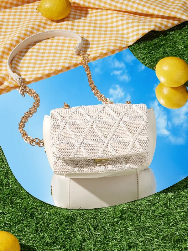 New Styles Just In Women Off White Textured Structured Sling Bag Best Deals On Premium Handbags New Styles Just In Women Off White Textured Structured Sling Bag Best Deals On Premium Handbags