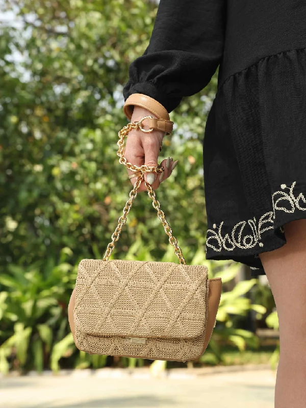 Mega Sales Women Peach Textured Structured Sling Bag Statement Bags, Shop Today