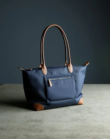 Flirty Fashion Discounts Womens Navy&Brown Nylon Shoulder Tote Medium Dark Blue Nylon&Brown Handbag Purse for Ladies High-End Handbags At Affordable Prices Flirty Fashion Discounts Womens Navy&Brown Nylon Shoulder Tote Medium Dark Blue Nylon&Brown Handbag Purse for Ladies High-End Handbags At Affordable Prices